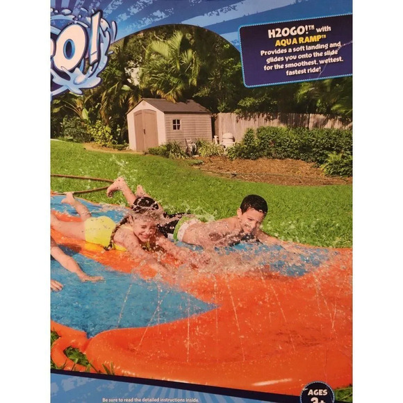 H20 Go Aqua Ramp Triple Water Slide Drench Water Pool Slip N Slide 18 FEET LONG - Picture 7 of 7